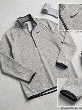 Nike Men's Gray Therma-FIT Quarter Zip Pullover M
